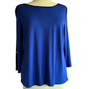 Womens Top Size Large Blue Professional Business Casual Office Wear Classic Work